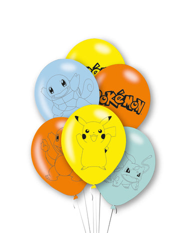6 latexových balónků Pokémon Pikachu