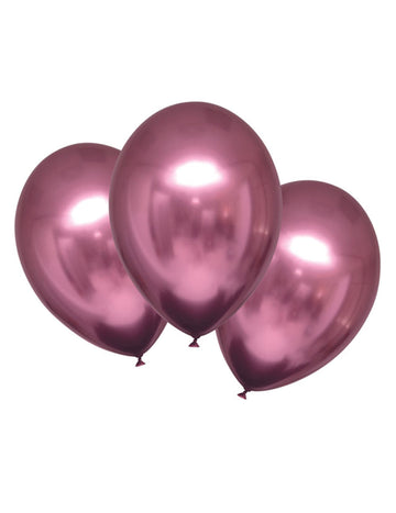 6 saténově růžových latexových balónků 28 cm
