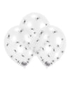 Ballons en latex araignées pour fête transparents avec confettis
