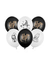 6 Balónků Harry Potter™ černobílé 30 cm