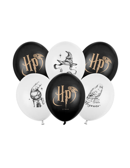6 Balónků Harry Potter™ černobílé 30 cm