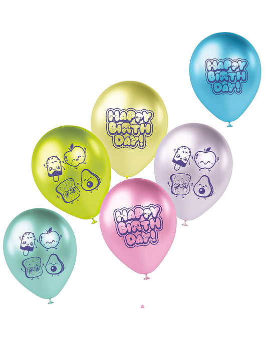 6 latexových balónků Kawaii Party 33 cm
