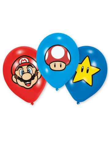 6 latexových balónků Super Mario