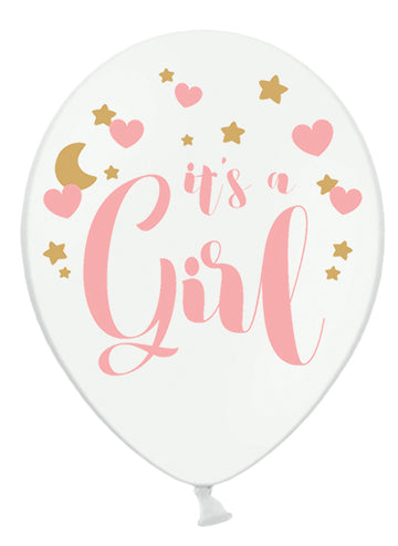6 růžových balónků Je to holka 30 cm