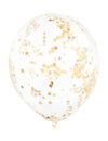 Ballons en latex avec confettis transparents ocre doré