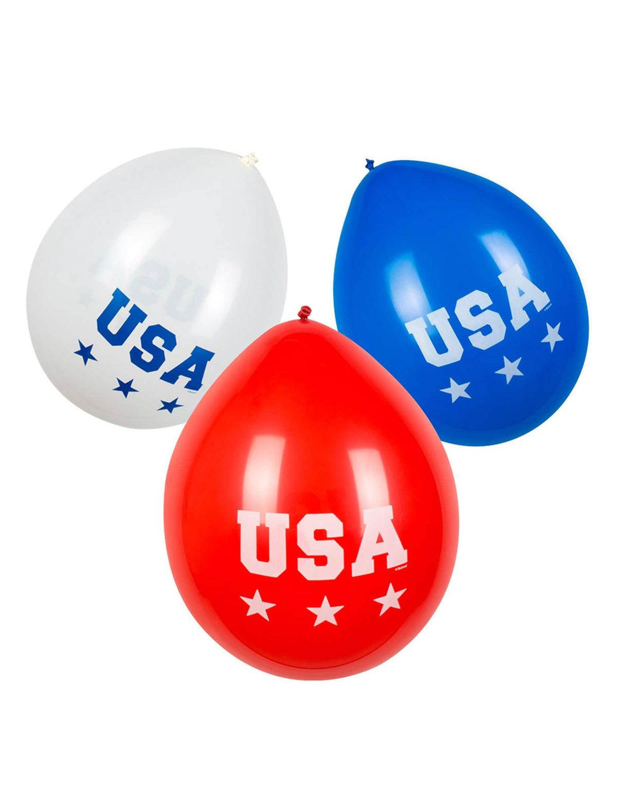 6 balónky usa modrá bílá červená s hvězdami