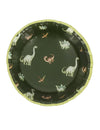Bols dinosaures pour anniversaire vert en carton avec motifs variés