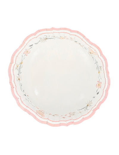 Bols en carton fée pour anniversaire blanc et rose pastel