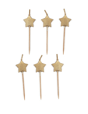 6 svíček na zlatých hvězdných trsátkách