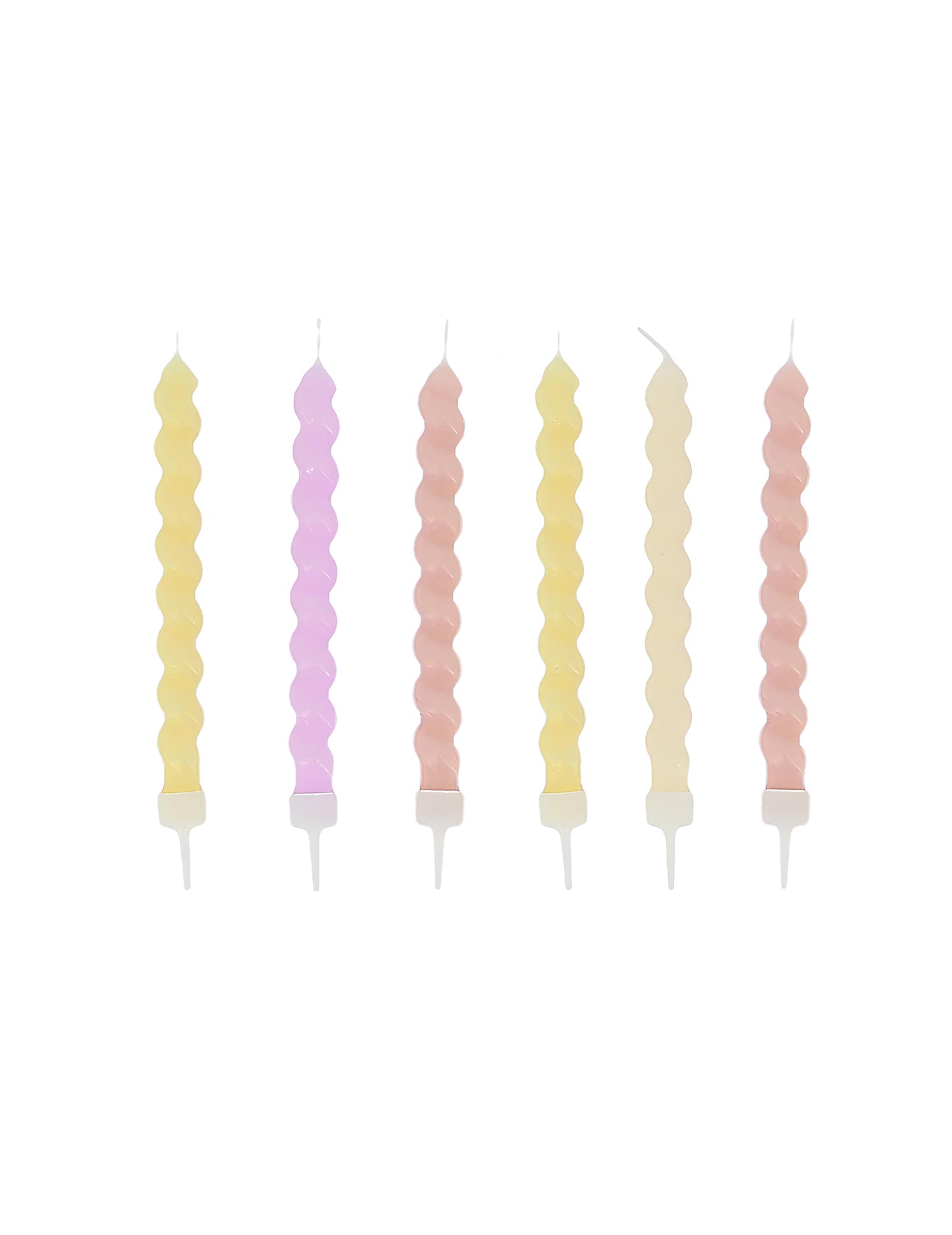 6 kroucených svíček pastelových gradientů 8.5 cm