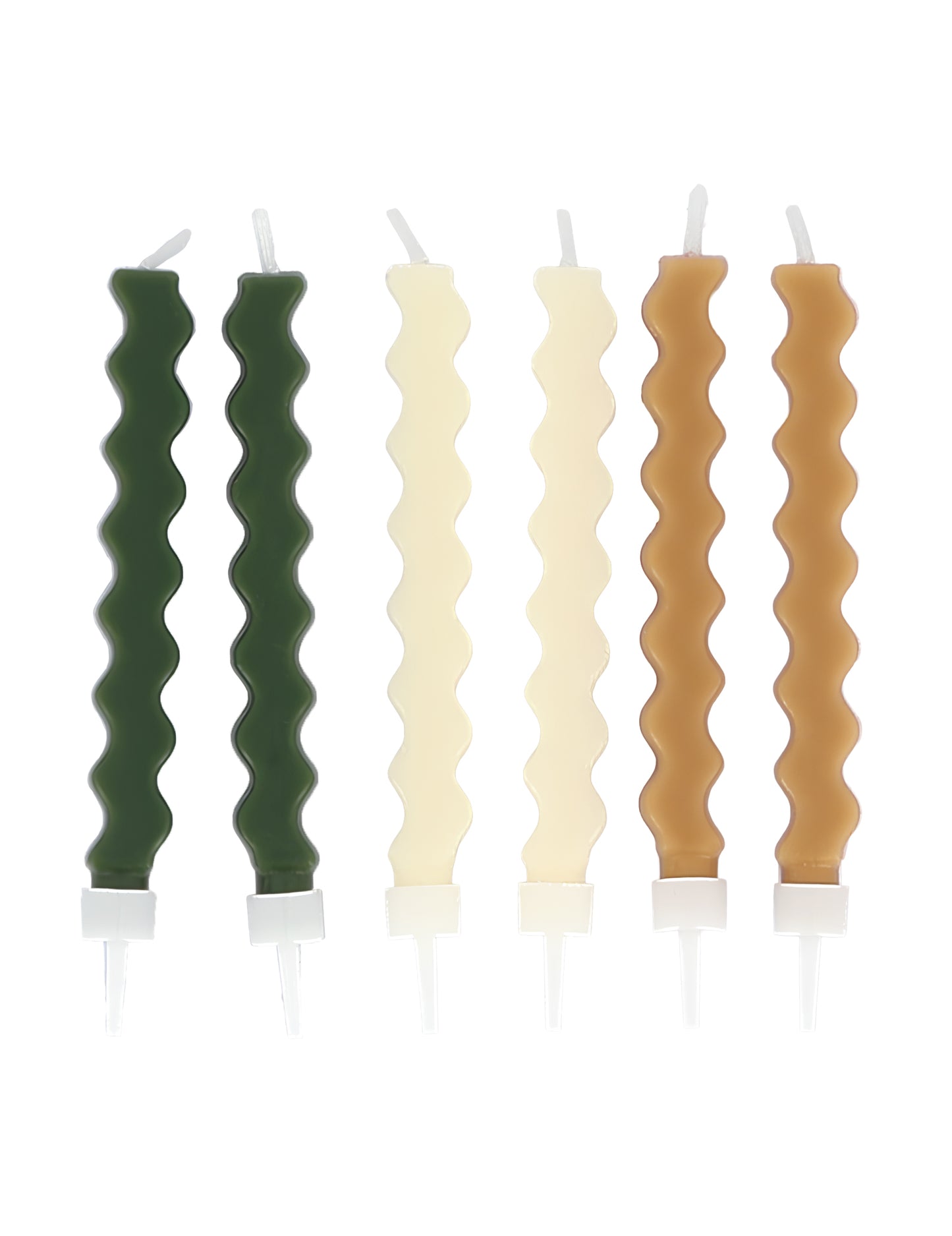 6 cikcak zvlněných dortových ozdobných svíček