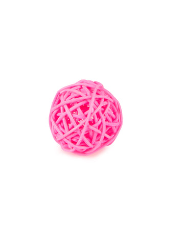 6 fuchsiových proutěných koulí 3,5 cm