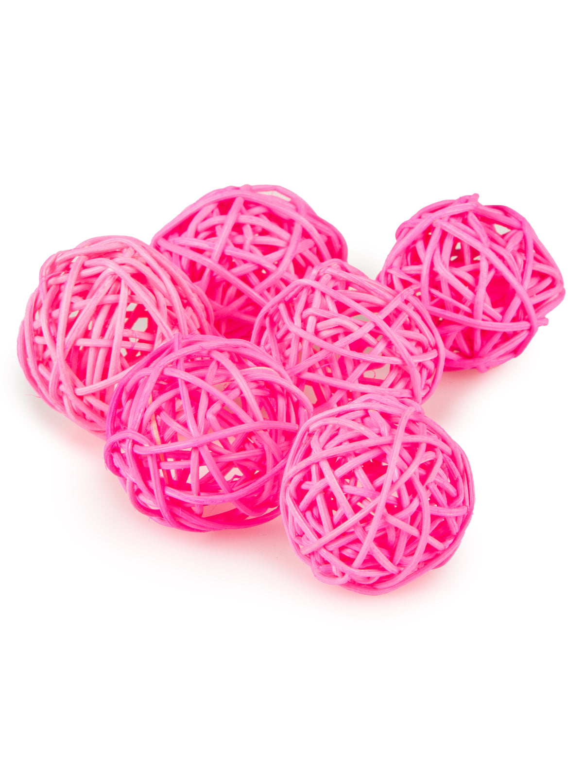 Vue d'ensemble des boules en osier pour décoration fuchsia