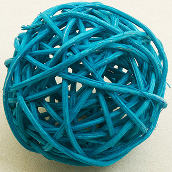 6 tyrkysových proutěných koulí 3,5 cm 