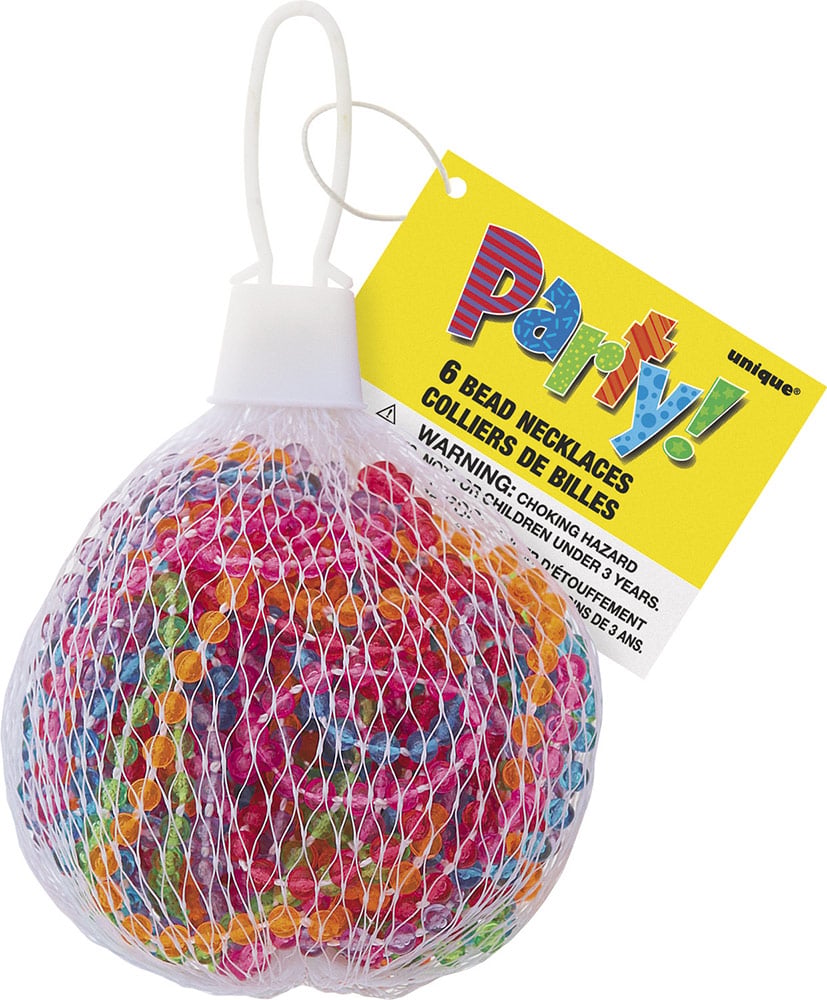 Colliers de perles en plastique pour fête transparents et colorés