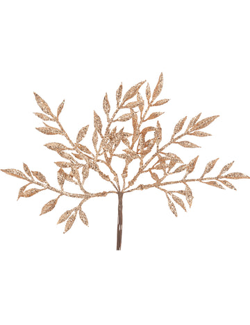 6 větví na stonku růžového zlata 18 třpytek cm na ozdobu