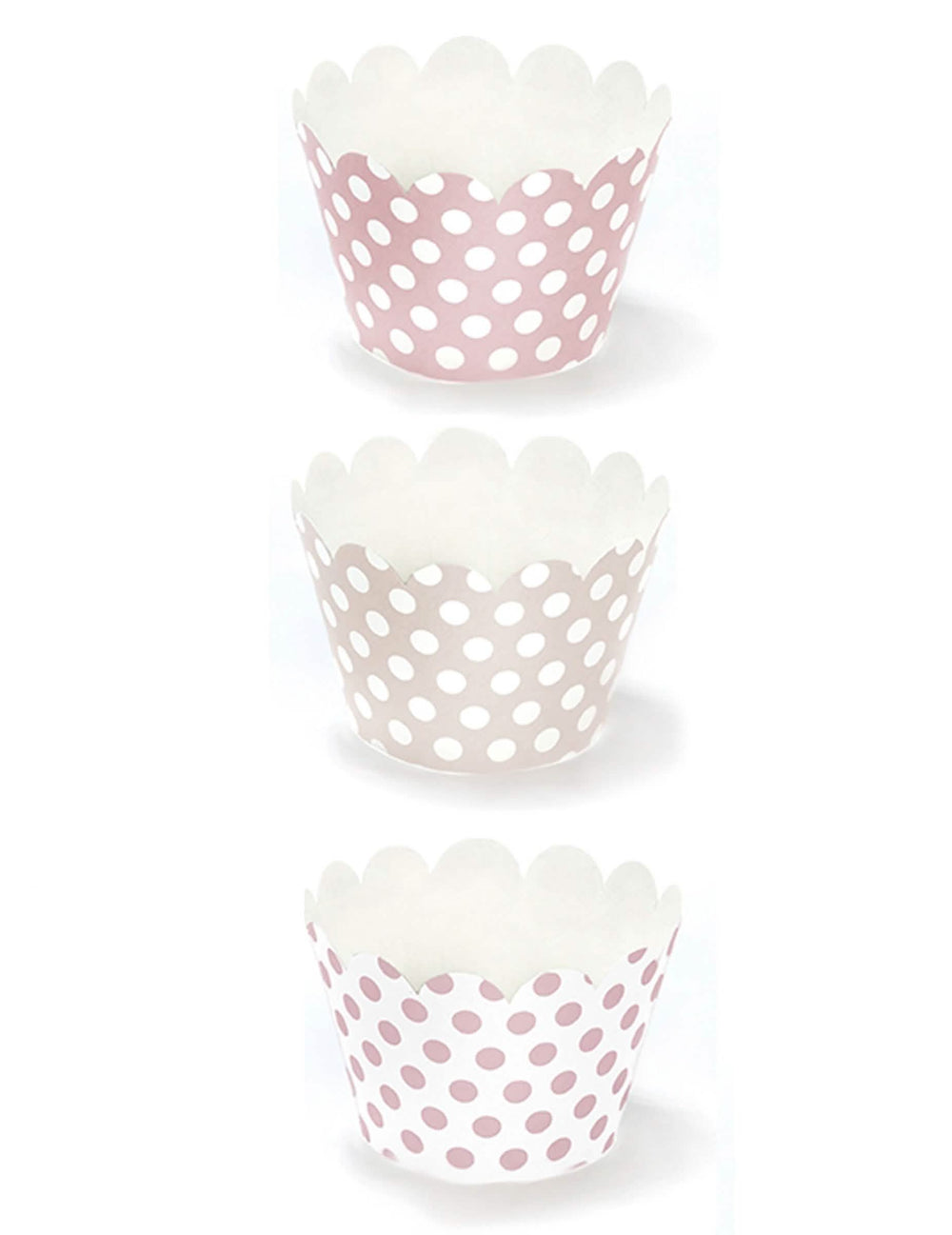 Kartonové obaly na cupcake s drobnými puntíky v pudrově růžové