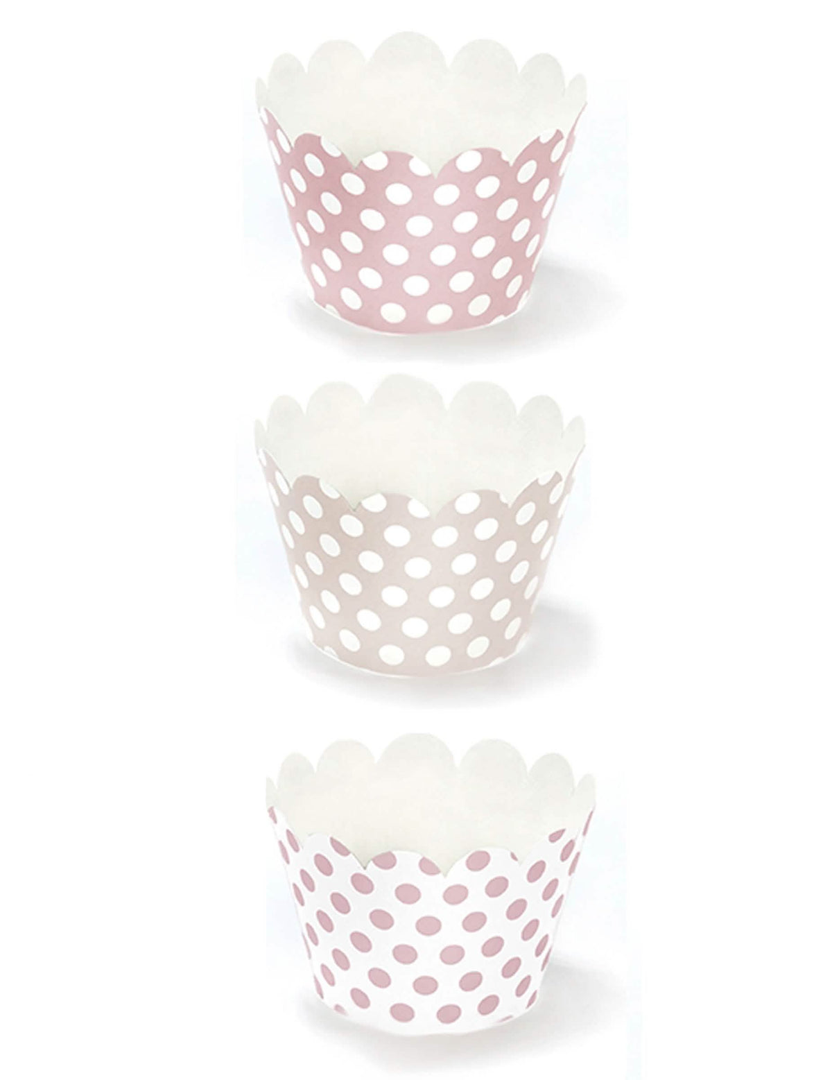 Kartonové obaly na cupcake s drobnými puntíky v pudrově růžové