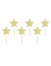 Cake toppers étoiles pour gâteaux dorées pailletées