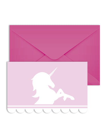 6 pozvánek s pastelovými obálkami jednorožce 14 x 9 cm k narozeninám