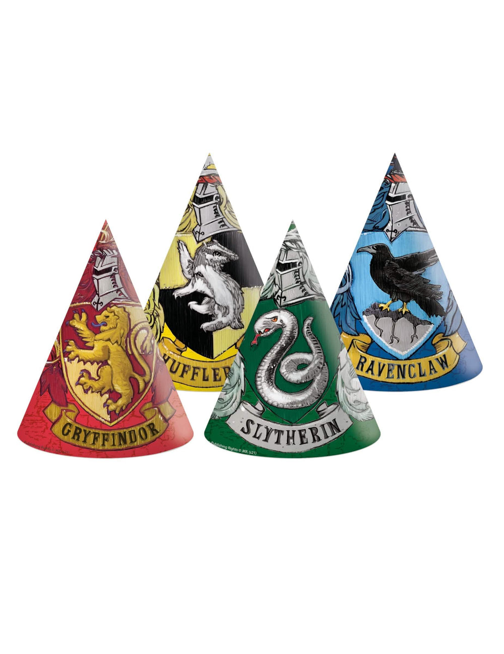 kartonové party klobouky Harry Potter pro dítě vícebarevné se znaky čtyř kolejí