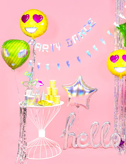 6 duhových kartonových párty klobouků 10 x 16 cm s elastickou