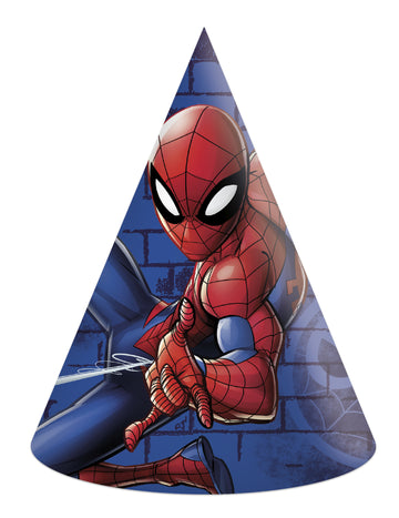 6 papírových párty čepic Spiderman™ 