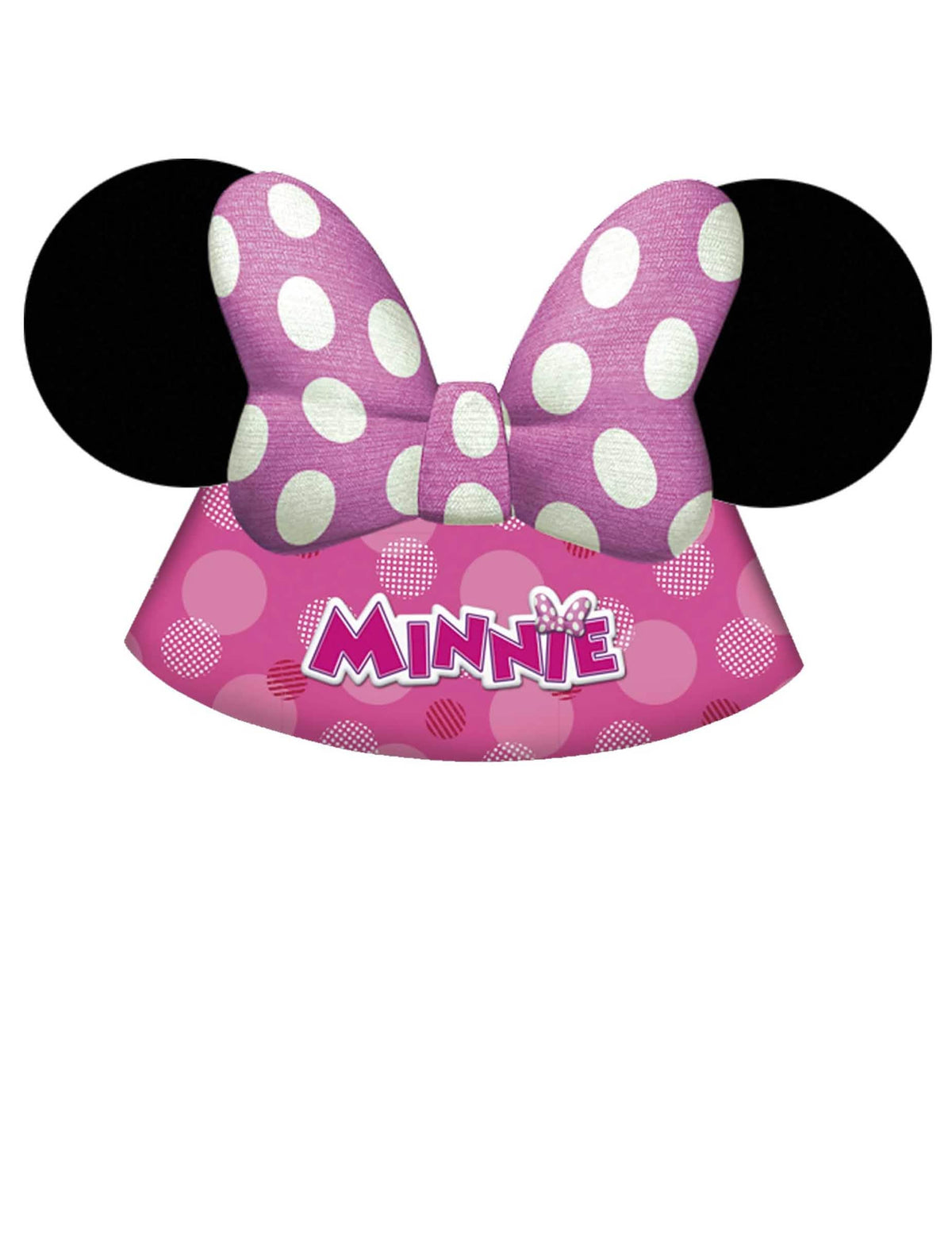 klobouky de fête Minnie Bow-Tique pro dítě růžová s puntíky s uši a mašlí