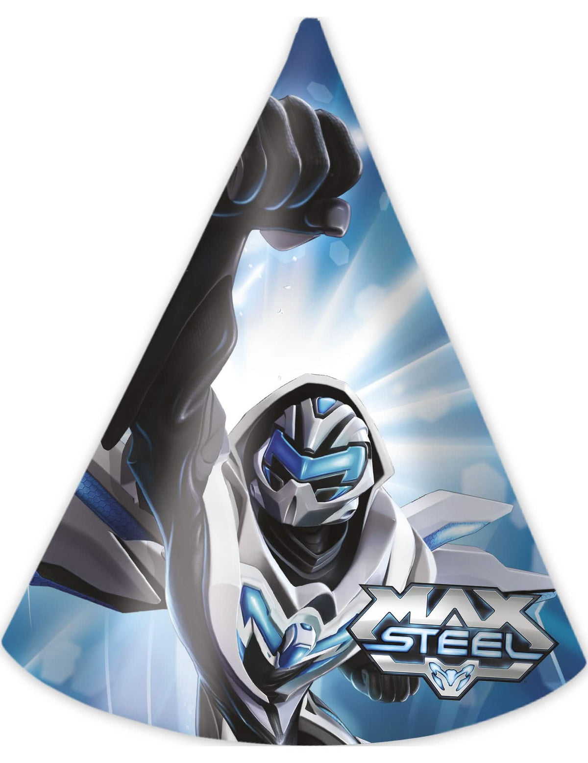 Párty klobouk Max Steel pro dítě modrá a bílá