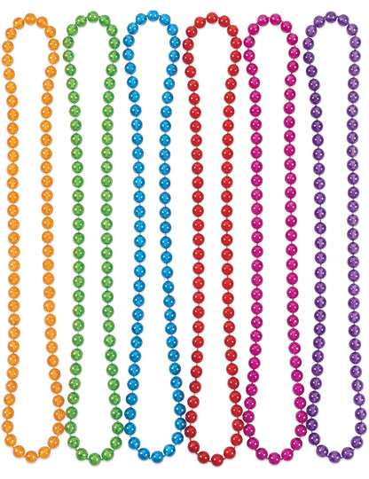 6 transparente, bunte Plastikperlenketten