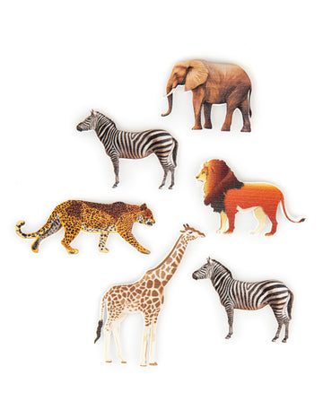 6 konfet na stůl se zvířaty Savannah 7,5 x 5,5 cm