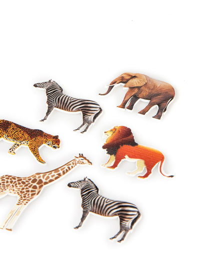 6 konfet na stůl se zvířaty Savannah 7,5 x 5,5 cm