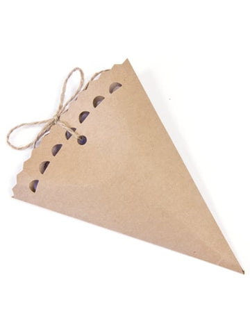 6 kuželových krabiček z kraftového kartonu 15 cm 