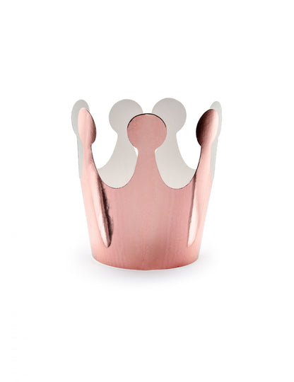 6 metalických kartonových korun z růžového zlata 6 cm k narozeninám princezny