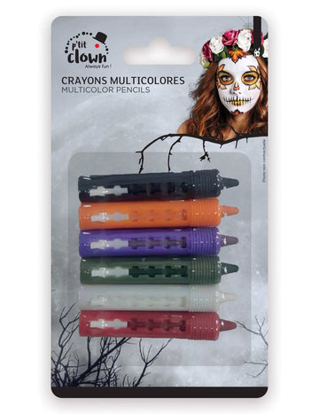 6 crayons rétractables Halloween