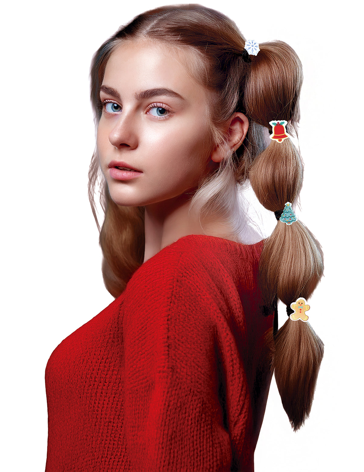 Elastiques à cheveux de Noël pour femme multicolores avec figurines festives