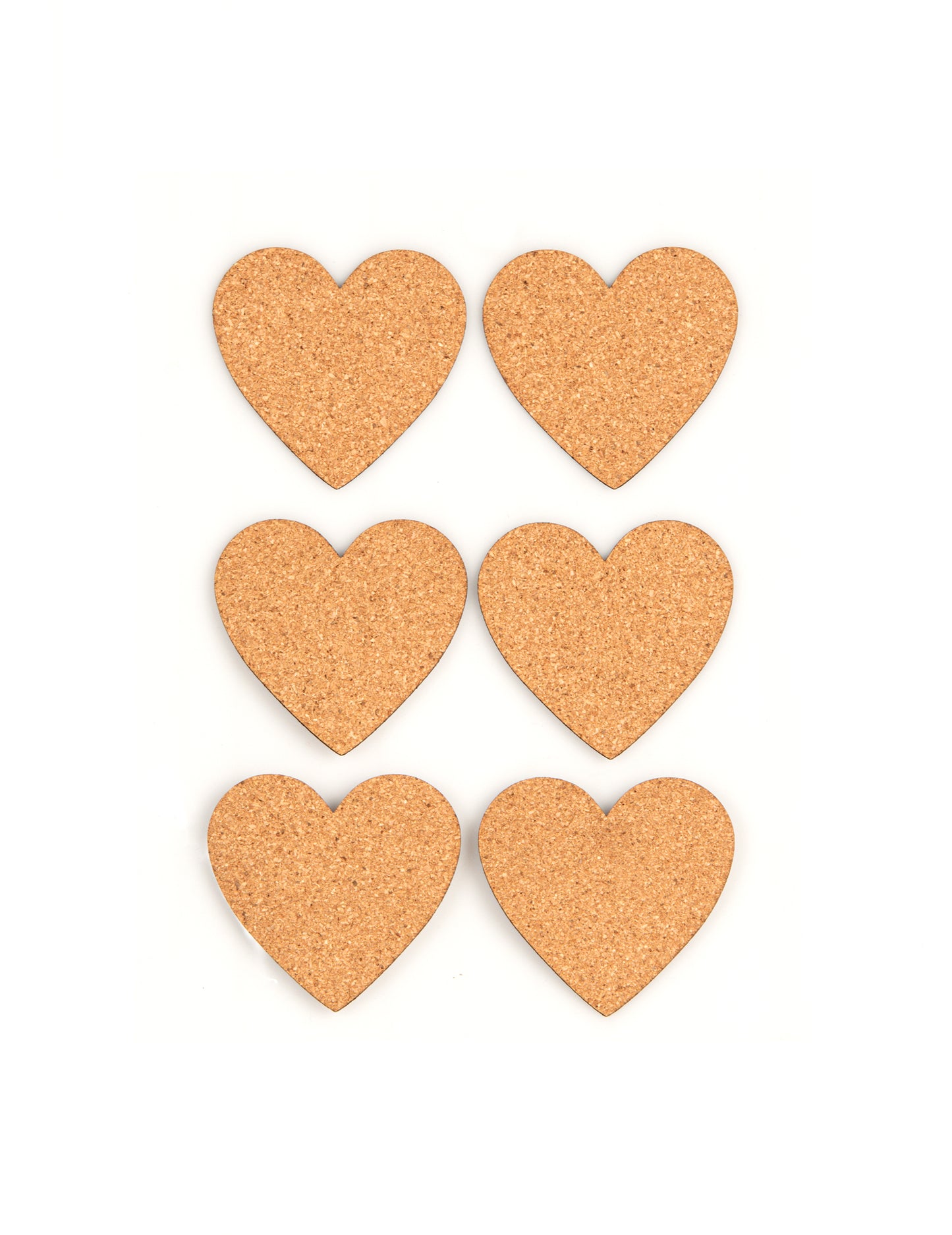 6 samolepicích štítků s korkovým srdcem 7,5 x 4,5 cm na svatbu