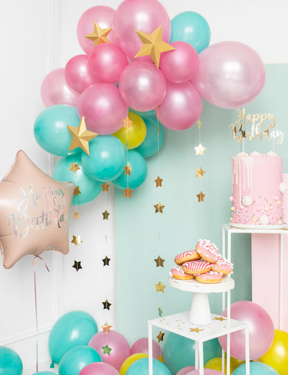 6 3D zlatých vánočních závěsných hvězd