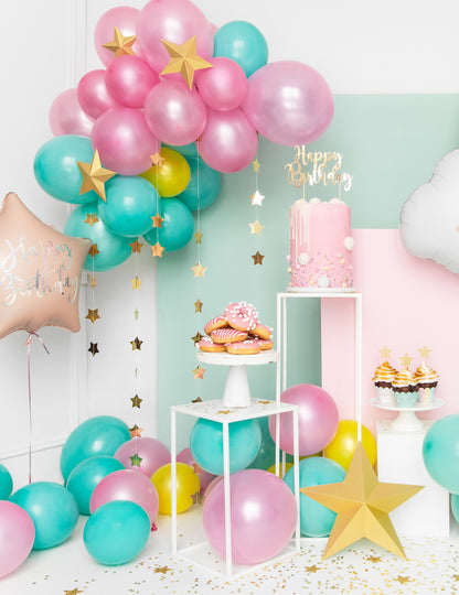 6 3D zlatých vánočních závěsných hvězd