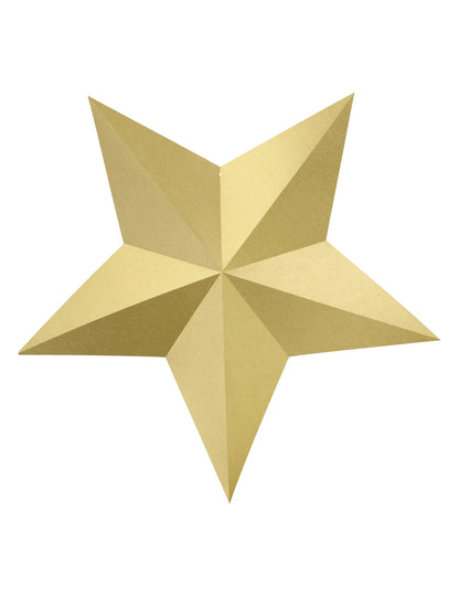 6 3D zlatých vánočních závěsných hvězd