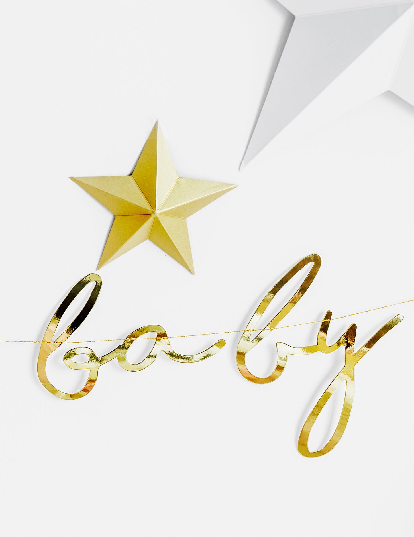 6 3D zlatých vánočních závěsných hvězd