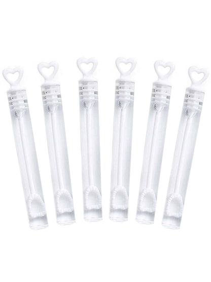 6 lahví svatebních mýdlových bublin s uzávěrem srdce