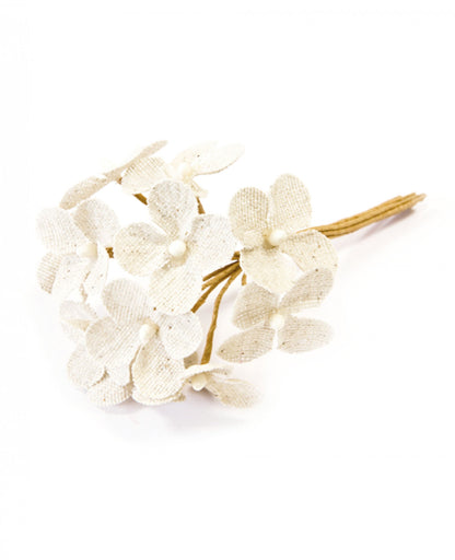 12 umělých květin na plátně ze slonoviny 3,5 x 12 cm