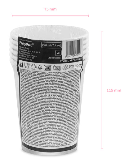 6 stříbrných hrnečků 220 ml