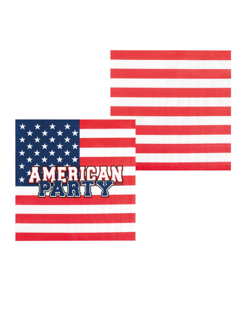 Detail červeno-bílých pruhů papírových ubrousků American party