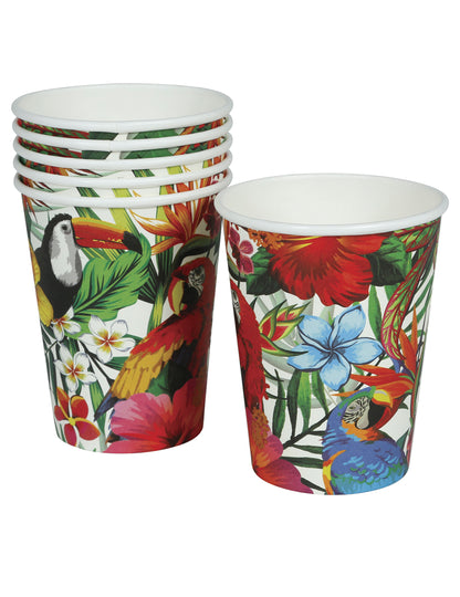 6 Gobelets oiseaux tropicaux 240 ml
