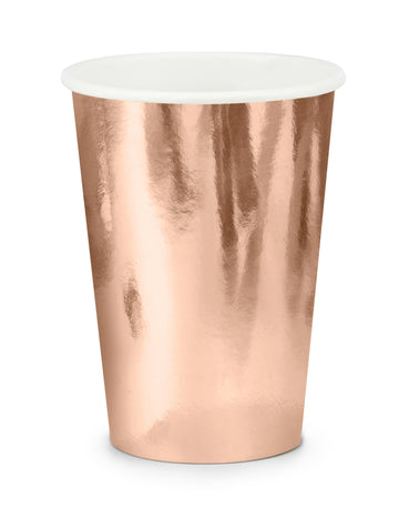 6 růžovo-zlatých kelímků 220 ml