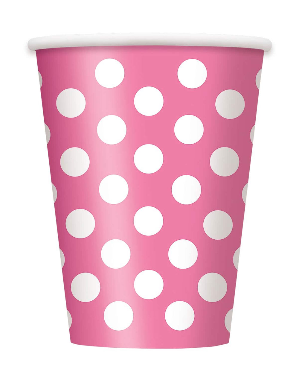 Gobelets à pois pour fête rose et blanc
