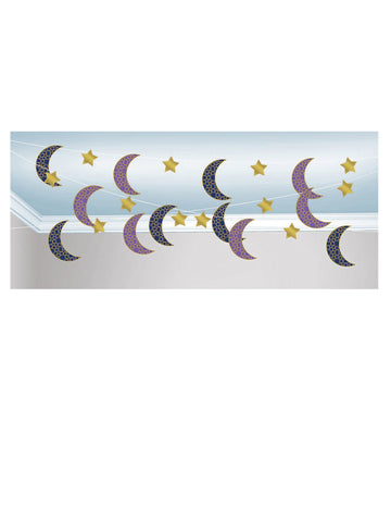 6 papírových girland měsíce a hvězdy tisíc a jedna noc 2 m 13 orientální dekorace