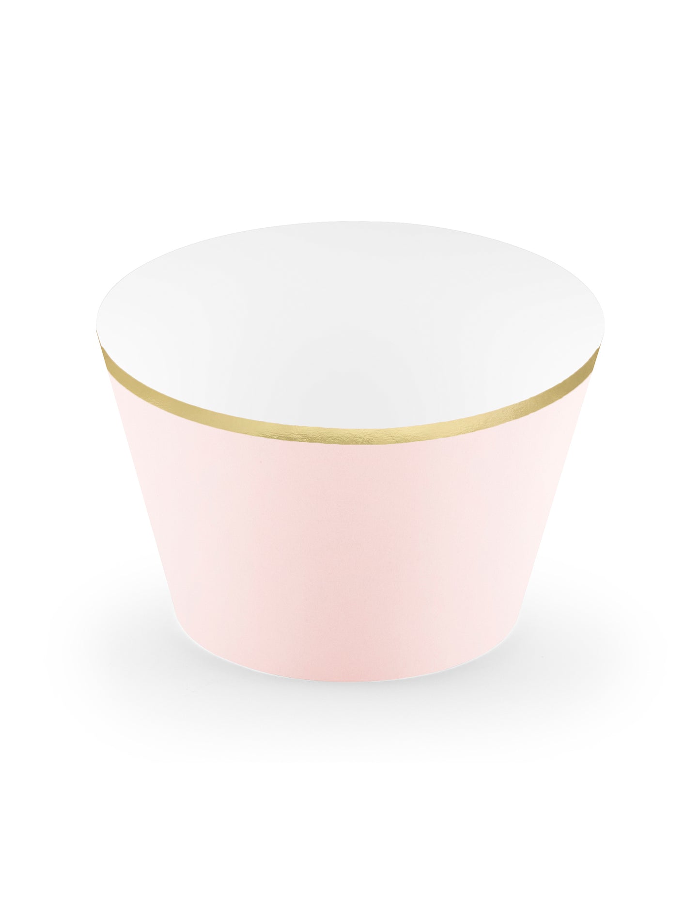 6 pudrově růžových a metalických zlatých obalů na košíčky v kartonu